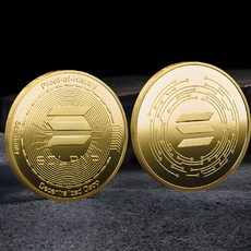 라온하제 비트코인 이더리움 리플 가상화폐 기념주화 코인 암호화폐 동전 수집, 33 솔라나 골드