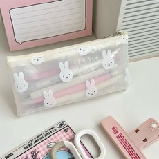 모모조조 미피 반투명 파우치 필통, 1개, 화이트