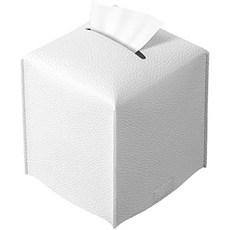 레겔레토 사각 티슈 박스 커버 욕실 침실 호텔 사무실 책상 5인치 X5인치블랙 바닥 벨트가 있는 퓨 가죽 홀더, Single Off-white