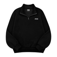 브랜드정품 어나더 아카이브 ANOTHER ARCHIVE 에센셜 시그니쳐 반집업 맨투맨_검정 342023