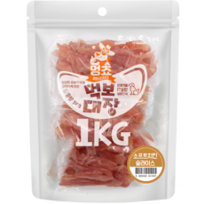 멍쵸 먹보대장 대용량 강아지간식, 1kg, 1개, 소프트치킨슬라이스