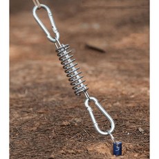 타프 스프링 카라비너 포함 윈드가드 텐트스트링가드 강한바람 완충작용 보호효과, 타프스프링+강철비너2개세트