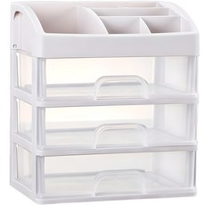 hillo 책상 정리 화장품 수납 박스 소형 3단, 혼합색상