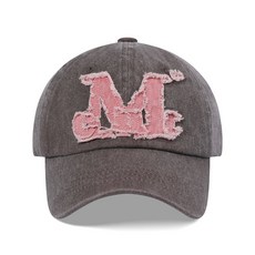 매장정품 무센트 MUCENT 빈티지 워싱 아플리케 볼캡 12컬러 P00000ZH 190235, Check brown (Pink logo), Free