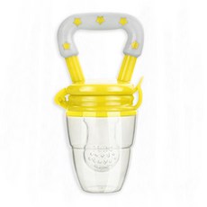 JoyBaby手搖鈴固齒器咬咬輔食器 副食品輔食手搖鈴 咬咬棒, 咬咬手搖鈴白黃星星-M碼, 1個