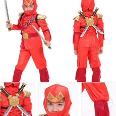 JINI 레드 닌자 디럭스 초등코스튬