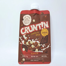 크런틴 초코이즈백 초코볼 단백질21g 쉐이크 크런치볼25% 추가 초코맛 1박스, 50g, 5개