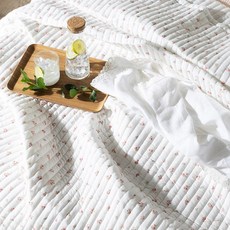 애쉬앤 플라워 순면 피그먼트 워싱 스프레드, 핑크플라워