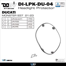 DIMOTIV Ducati Monster 937 (21-23) 專用頭燈護片，有效保護頭燈，提升騎乘安全, 螢光藍, 1個