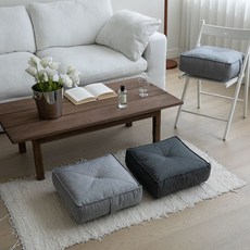 띵덕 사각 eps 높은 두툼한 두꺼운 식탁의자 좌식 방석 15cm, (사각)다크그레이