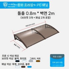 현관 캐노피 차양 벽걸이 테라스 창문 가림막, 80x200cm 확장 세트
