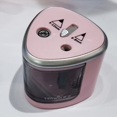 tenwin 天文 雙孔電動削鉛筆機 適用9-12mm與6-8mm鉛筆, 1個, 粉色(不附電池)