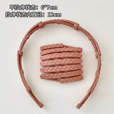 便攜式珍珠髮箍 摺疊可調節, 1個, 7#麥穗肉粉色不夾頭不勒頭,無規格