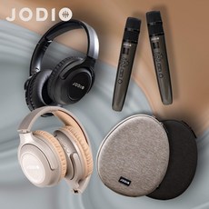 JODIO 藍芽行動KTV耳機豪華組 雙入無線麥克風 K歌耳罩 卡拉OK, 酷黑+奶茶色