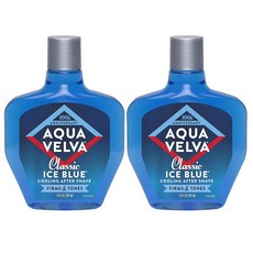 Aqua Velva 애프터 쉐이브 207ml 2팩 아이스 블루 Aqua Velva After Shave Classic Ice Blue Soothes Cools and Ref, 414ml, 1개