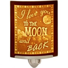 Love You to the moon and back - 곡선 도자기 석판 나이트 라이트 장식용 벽 플러그인 보육원 침실 주방 욕실 복도 엑센트