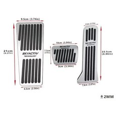 마쯔다 자동차 가속 페달 브레이크 클러치 키트 발받침 논슬립 매트 인테리어, 7. RHD AT 3pcs Silver, 기본