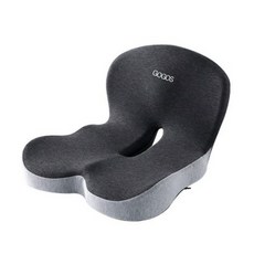 고고스 바른자세 메모리폼 일체형허리쿠션 사무실의자 꼬리뼈방석 등받이쿠션 환도선다, 투톤 그레이