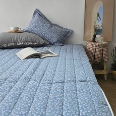 룸마이룸 전기 온수 매트커버 19종 모음 S Q 온열 전기장판 전기매트 라텍스 탄소매트 요커버, 04_블러썸_블루