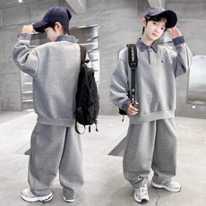 男童春秋款POLO衫套裝2026新款秋季衛衣中大童兒童男孩秋裝痞帥潮