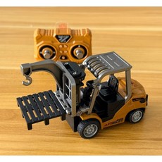 1:64 미니 합금 RC 리모컨 건설 차량 완구 어린이 선물, 지게차, 2개