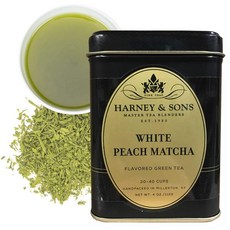 Harney & Sons White Peach Matcha 티 루즈 113.4g(4온스) 틴 케이스, Harney & Sons White Peach Matc, 1개