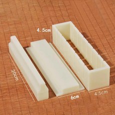 플라스틱 김밥 스시 장비 키트 원형 사각형 하트 모양 롤 몰드 도구 케이크 세트당, 3. White Small Square