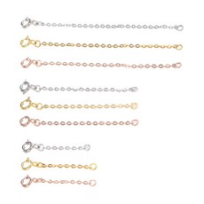 미채인 925실버 연장 목걸이 체인 보조 길이 팔찌 발찌, 1개, 골드15CM