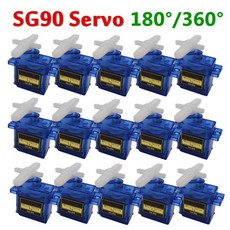 2/5/10/20/50pcs Arduino 아날로그 마이크로 서보 모터 SG90 9G RC 자동차 장난감 비행기 헬리콥터 항공기, 02 10pcs 360 Degree