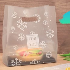 43.크리스마스 베이커리 눈꽃 손잡이 비닐봉투 50P, 50개
