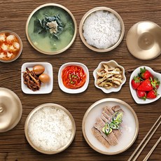 유기그릇 반상기 놋그릇세트 방짜 놋쇠 예단 1인 궁중 밥공기, 1개, 식기, 어린이합식기