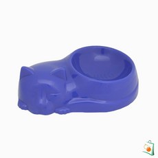 OS 잠자는고양이 1구 식기 블루 강아지식기 반려동물식기