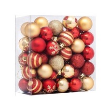 新款裝飾品圣誕樹掛件4cm圣誕球50圣誕裝飾聖誕節節慶派對裝飾聖誕掛飾聖誕佈置耶誕居家佈置, 圖片色, 1個