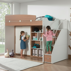 [보루네오] 엘리브 스타 벙커침대 수납계단형 I세트 ys018-1, 화이트