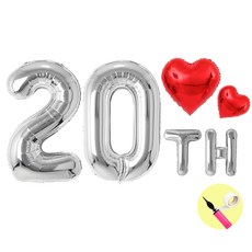 이벤트홀릭 1주년 풍선 숫자 파티 세트 이벤트 결혼 기념일, 20주년 풍선