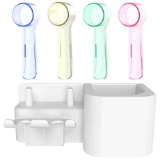 4개 브러시 헤드 먼지 커버 및 칫솔 홀더 스탠드 오랄비 D PRO 시리즈 전동 호환, 02 Colorful-1 Set