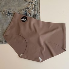 女士無痕內褲 桑蠶絲底襠冰絲透氣中腰三角褲, L