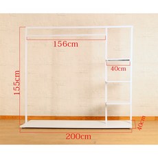 ins掛衣架衣帽架落地衣架衣櫃ins衣帽架歐式臥室創意客廳簡易鐵藝掛衣架組裝置衣服架, 白色長200cm