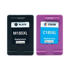 그래토너 삼성 INK-M185 XL INK-C185 XL SL-J1680 J1780DW J1785W 호환 잉크 카트리지 대용량 4색 세트, 검정, 컬러, 1세트