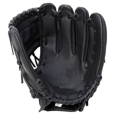 11吋 左撇子棒球手套 合成皮棒球手套 (反手) 附軟式安全棒球 國小國中適用 左拐子專用, 棕色和黑色, 1個