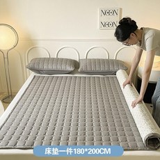 超值 夾棉加厚防水隔尿牀墊褥子軟墊防滑墊褥可機洗牀護墊四季通用 副廠商品, 方格雅灰,90x200cm牀護墊, 1個