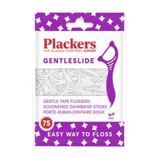 Plackers 派樂絲 GENTLESLIDE 柔滑扁線牙線棒, 1個, 紫色柔滑柔滑扁線75支
