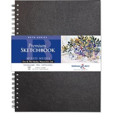 스틸먼 & 번 베타 시리즈 와이어바운드 스케치북 9인치 x 12인치 270gsm(엑스트라 헤비급) 백서 콜드 프레스 표면, 스틸먼 & 번 베타 시리즈 와이어바운드 스케치북, 9인