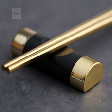 진현기획 블랙 투톤 수저 받침대 숟가락젓가락받침대, 실버