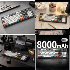 VARMILO VA100 무선 기계식 게이밍 키보드 핫스왑 8000mah 3모드, 지열축40gf