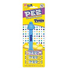 PEZ Peeps 부활절 캔디 디스펜서 - Blue Peep PEZ 디스펜서 캔디 리필 3개 포함 | 부활절 바구니 캔디 파티 선물 그랩 백, PEZ Peeps 부활절 캔디 디스펜서 - Blue P, 1개