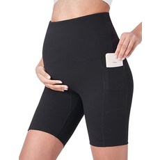POSHDIVAH 여성용 임산부 요가 반바지 복부 범프 여름 운동 러닝 주머니가 있는 활동적 12.7cm/20.3cm(5인치)/20.3cm(8인치) 와인 레드 XL