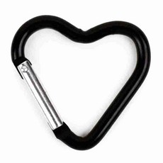 하트형 카라비너 등산용 캠핑고리 키링 연결고리, 블랙, 1개