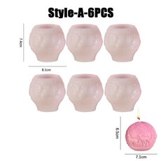 크리스마스 공 테라피 양초 비누 금형 장미 꽃 케이크 장식 향기로운 공예 베이킹 도구, 2. A-6PCS, 기본