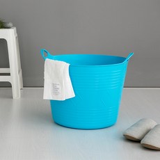 마켓비 NAPOLI 빨래바구니 40L 장난감바구니 보관함, 라이트블루